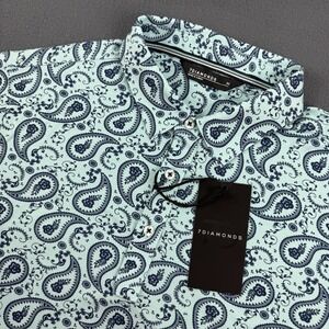 NWT‎ - 7 DIAMONDS Mens Short Sleeve Palmer Polo Shirt Pima Cotton Paisley - M